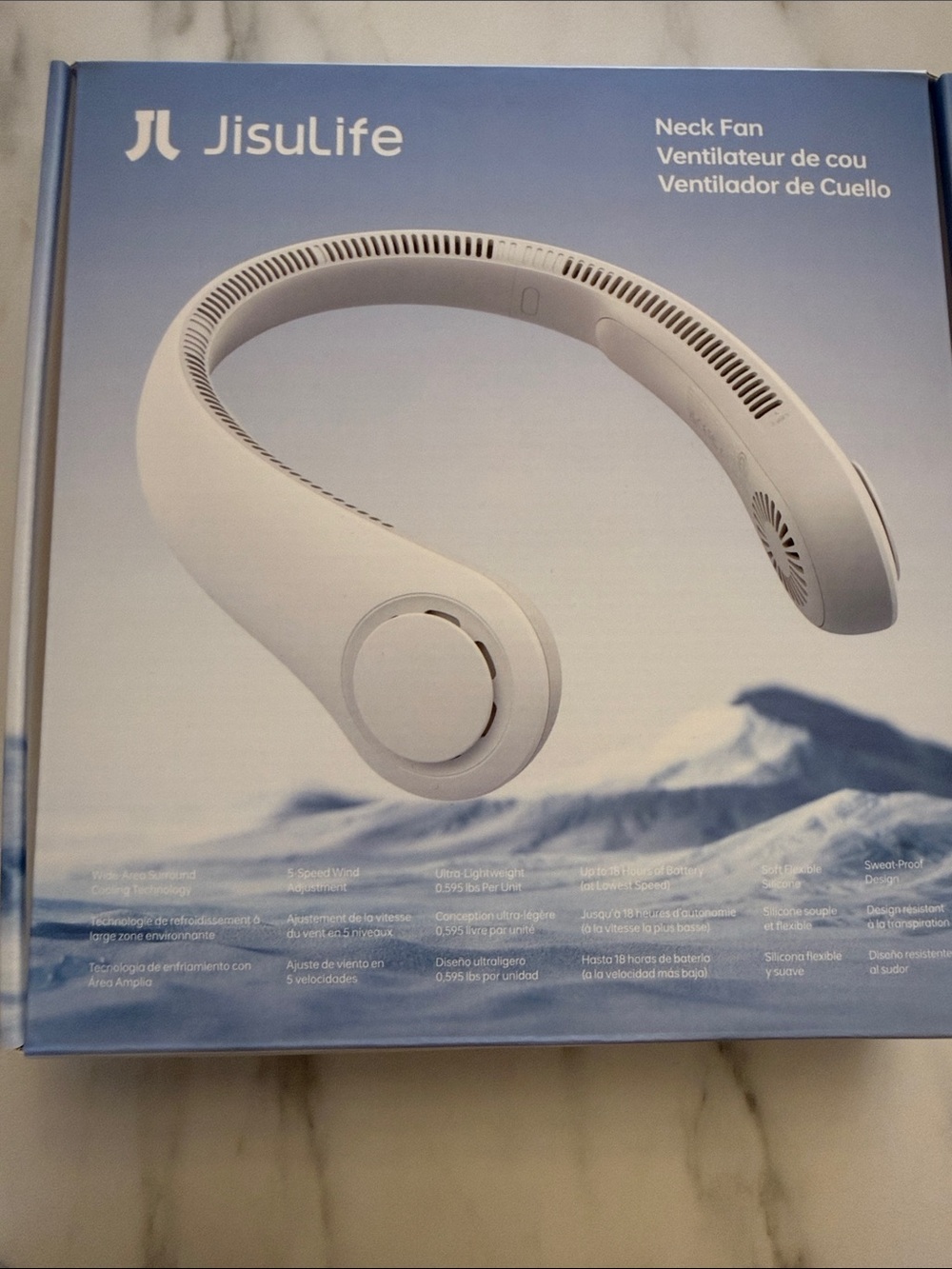 JisuLife White Wearable Neck Fan